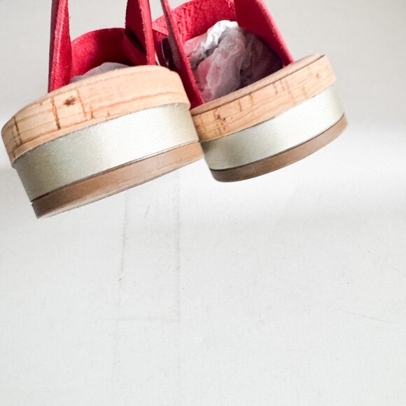 Sesto Meucci Coral Red Leather Comfort Sandals 11.5M - Picture 6 of 6